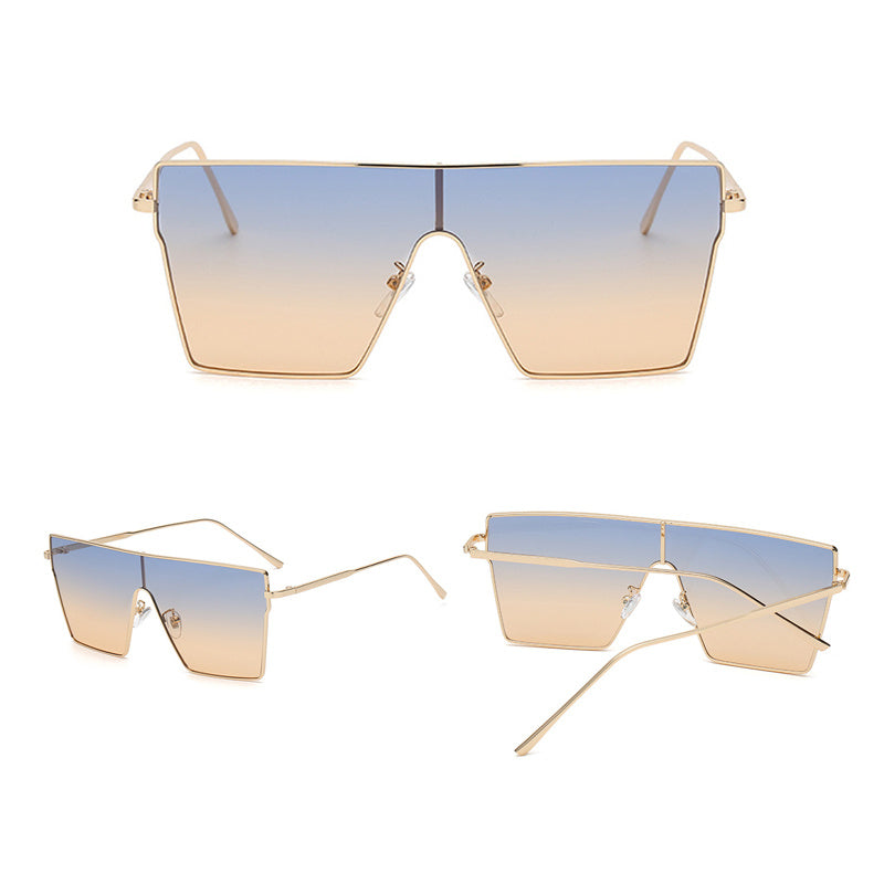 Y2K Large Gradient Metal Sunglasses UV400