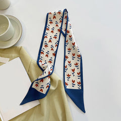 Skinny Scarf Long Ribbon Neck Tie Silk Twilly Scarf