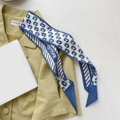 Skinny Scarf Long Ribbon Neck Tie Silk Twilly Scarf