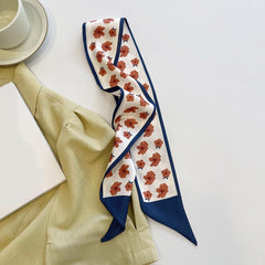 Skinny Scarf Long Ribbon Neck Tie Silk Twilly Scarf