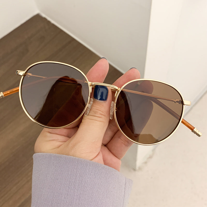 Round Metal Sunglasses For Women Men UV400