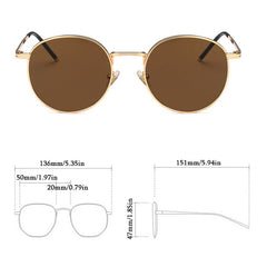 Round Metal Sunglasses For Women Men UV400