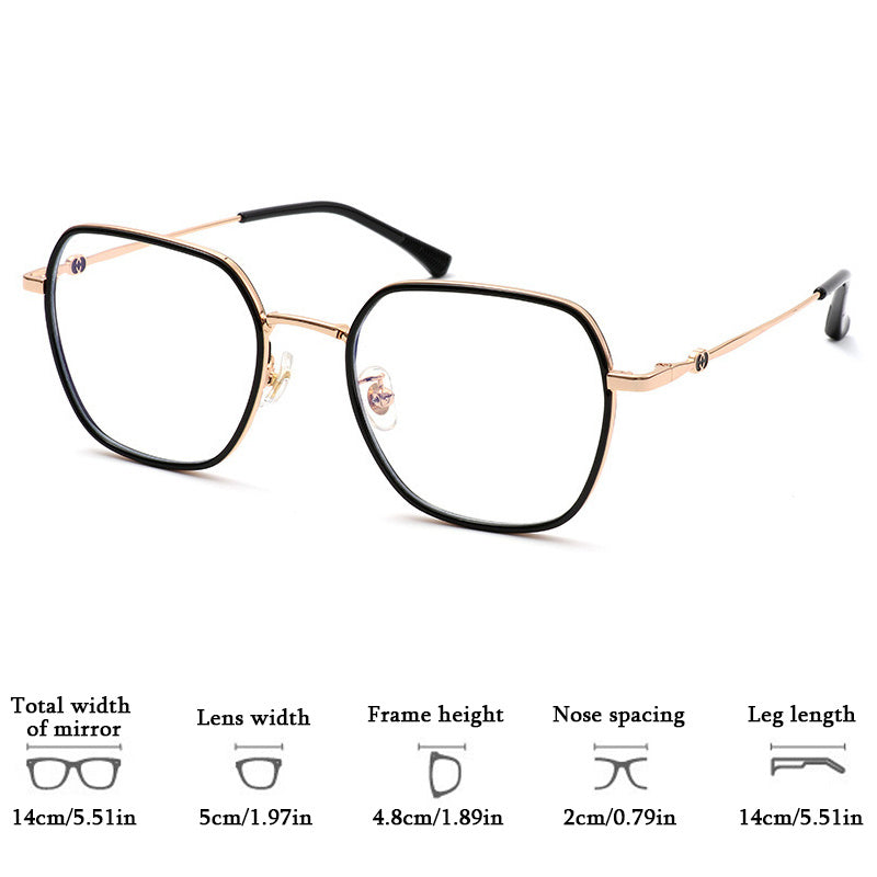 Polygonal Anti Light Glasses for Men Women