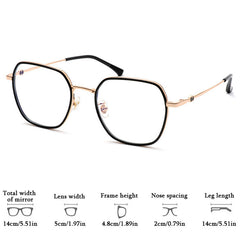Polygonal Anti Light Glasses for Men Women