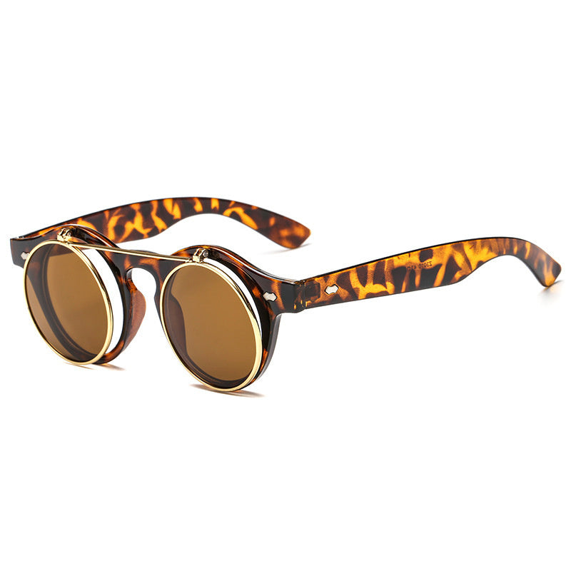 Y2K Round Sunglasses Steampunk Metal Rim Glasses UV400