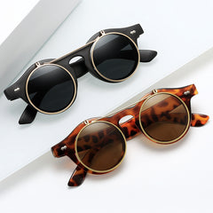 Y2K Round Sunglasses Steampunk Metal Rim Glasses UV400