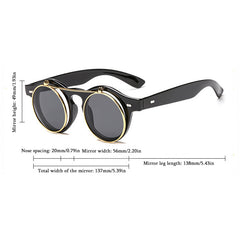 Y2K Round Sunglasses Steampunk Metal Rim Glasses UV400