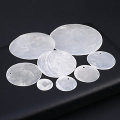 20pcs Mother Of Pearl Shell Beads Matte Transparent Round Coin for DIY Jewelry