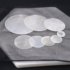 20pcs Mother Of Pearl Shell Beads Matte Transparent Round Coin for DIY Jewelry