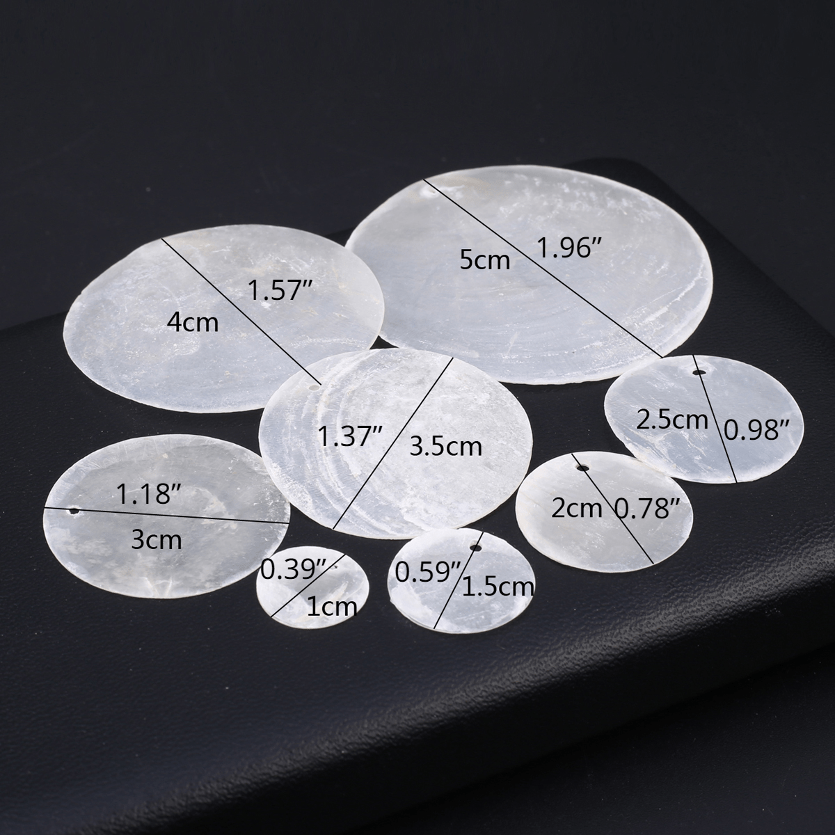 20pcs Mother Of Pearl Shell Beads Matte Transparent Round Coin for DIY Jewelry