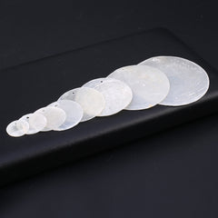 20pcs Mother Of Pearl Shell Beads Matte Transparent Round Coin for DIY Jewelry