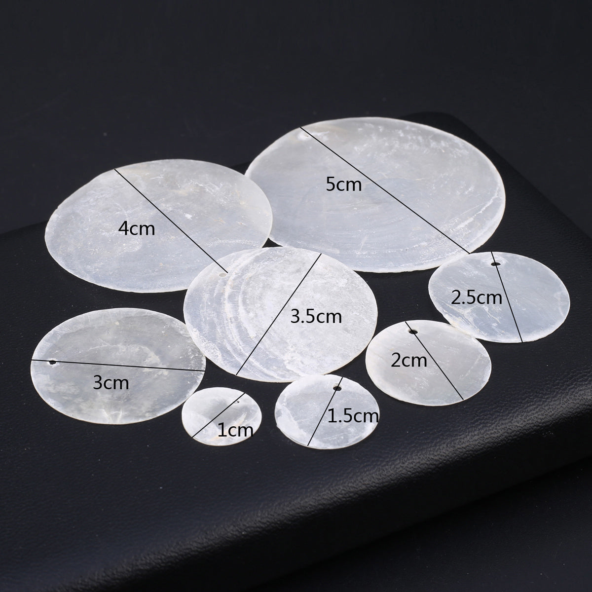 20pcs Mother Of Pearl Shell Beads Matte Transparent Round Coin for DIY Jewelry