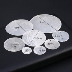 20pcs Mother Of Pearl Shell Beads Matte Transparent Round Coin for DIY Jewelry