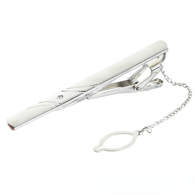 Zircon Inlaid Men's Tie Clip, Shirt Pocket Clip