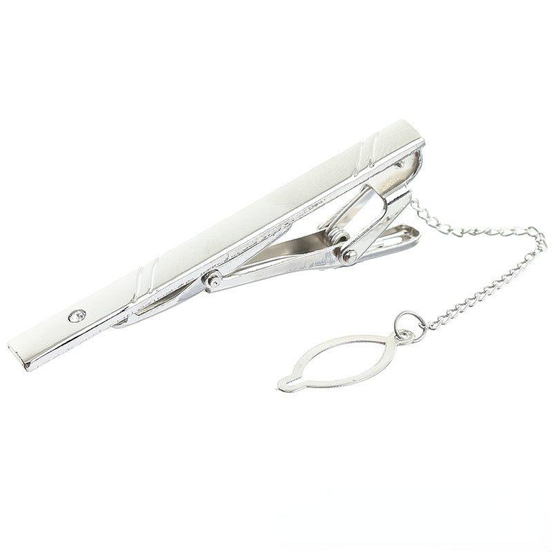 Zircon Inlaid Men's Tie Clip, Shirt Pocket Clip