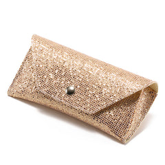 Glitter Glasses Bag Crocodile Embossed Glasses Case PU Leather Sunglasses Holder