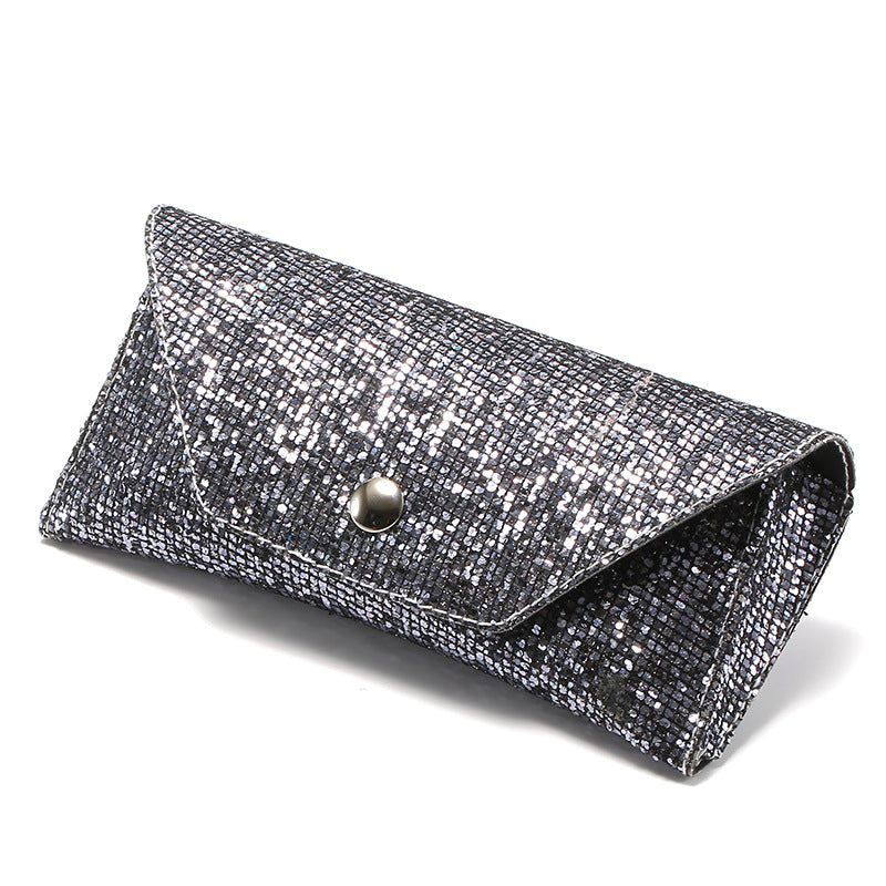 Glitter Glasses Bag Crocodile Embossed Glasses Case PU Leather Sunglasses Holder