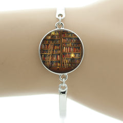 Vintage Book Pattern Bracelet - Librarian Gift