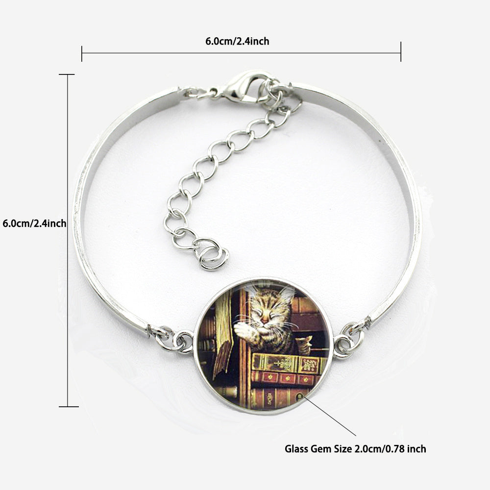 Vintage Book Pattern Bracelet - Librarian Gift