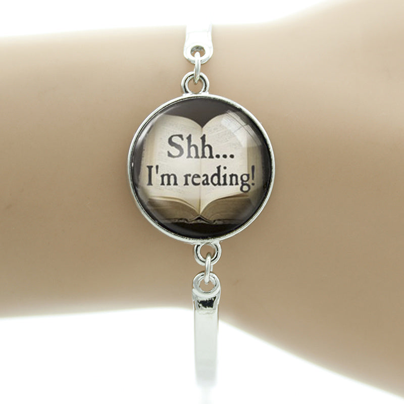 Vintage Book Pattern Bracelet - Librarian Gift
