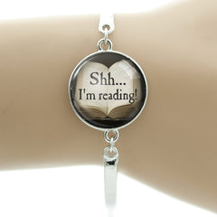 Vintage Book Pattern Bracelet - Librarian Gift