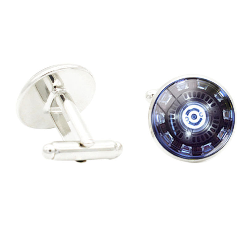 Iron Heart Of Eternity Photo Glass Cufflinks - Men's Suit Shirt Jewelry