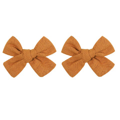 2pcs Cartoon Fabric Bow Hair Clips for Girls