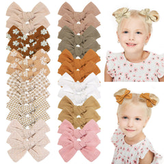 2pcs Cartoon Fabric Bow Hair Clips for Girls