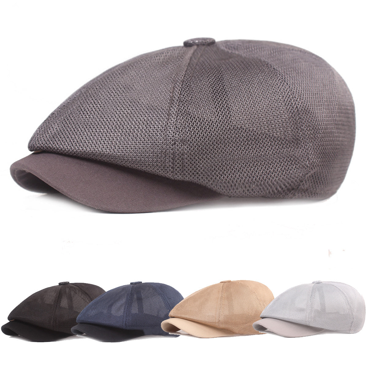 Breathable Mesh Octagonal Cap Forward Hat