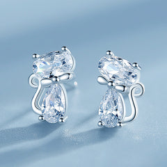 Girls Teen Charm Cat Earrings Jewelry For Party Traveling Holiday