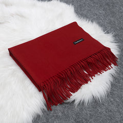 Plain Fringe Trim Scarf Warm Shawl Casual Head Wrap for Daily Decoration Gift