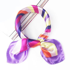 Colorful Dotted Square Scarf Satin Bandana Neckerchief Women Silk Head Wrap
