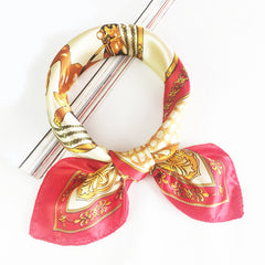 Colorful Dotted Square Scarf Satin Bandana Neckerchief Women Silk Head Wrap