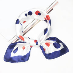 Colorful Dotted Square Scarf Satin Bandana Neckerchief Women Silk Head Wrap