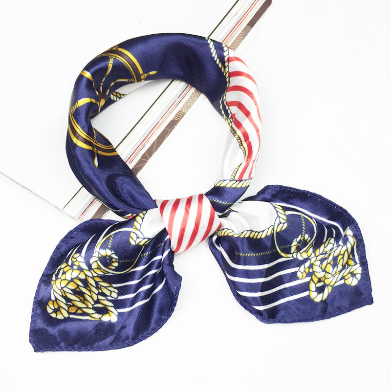 Colorful Dotted Square Scarf Satin Bandana Neckerchief Women Silk Head Wrap
