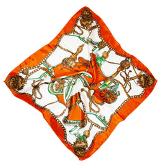 Flower Print Square Scarf Satin Bandana Women Silk Head Wrap