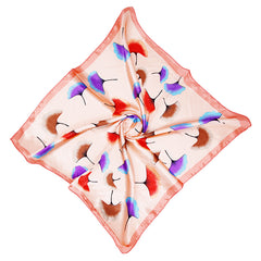 Flower Print Square Scarf Satin Bandana Women Silk Head Wrap