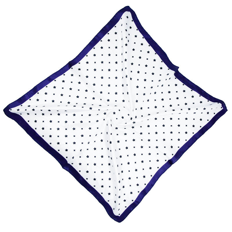 Chain Tassel Print Square Scarf Satin Bandana Neckerchief