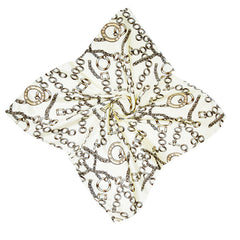 Chain Tassel Print Square Scarf Satin Bandana Neckerchief