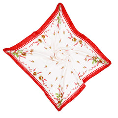 Leaf Butterfly Print Satin Square Scarf Bandana Head Wrap