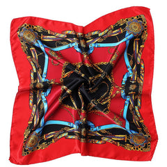 Leaf Butterfly Print Satin Square Scarf Bandana Head Wrap