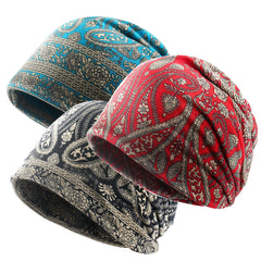 Boho Print Beanie Lightweight Elastic Skull Cap Women's Baggy Slouchy Chemo Cap