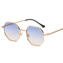 Polygonal Sunglasses Retro Gradient Metal UV400