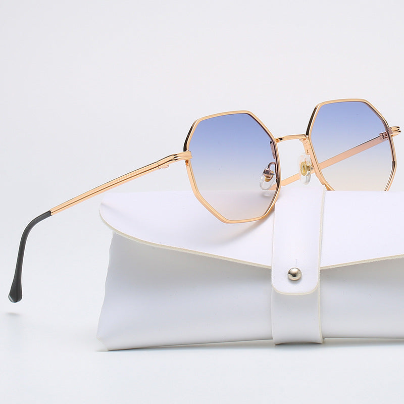 Polygonal Sunglasses Retro Gradient Metal UV400