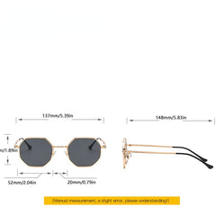 Polygonal Sunglasses Retro Gradient Metal UV400