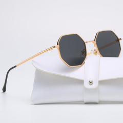 Polygonal Sunglasses Retro Gradient Metal UV400