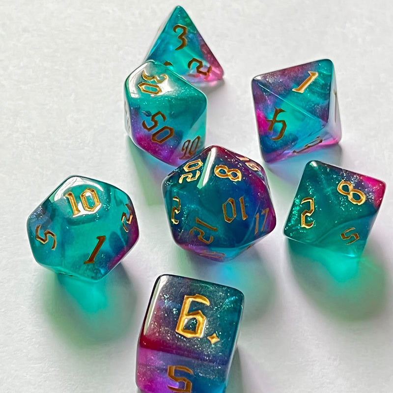7pcs Bicolor Chameleon Dice Set for Board Games