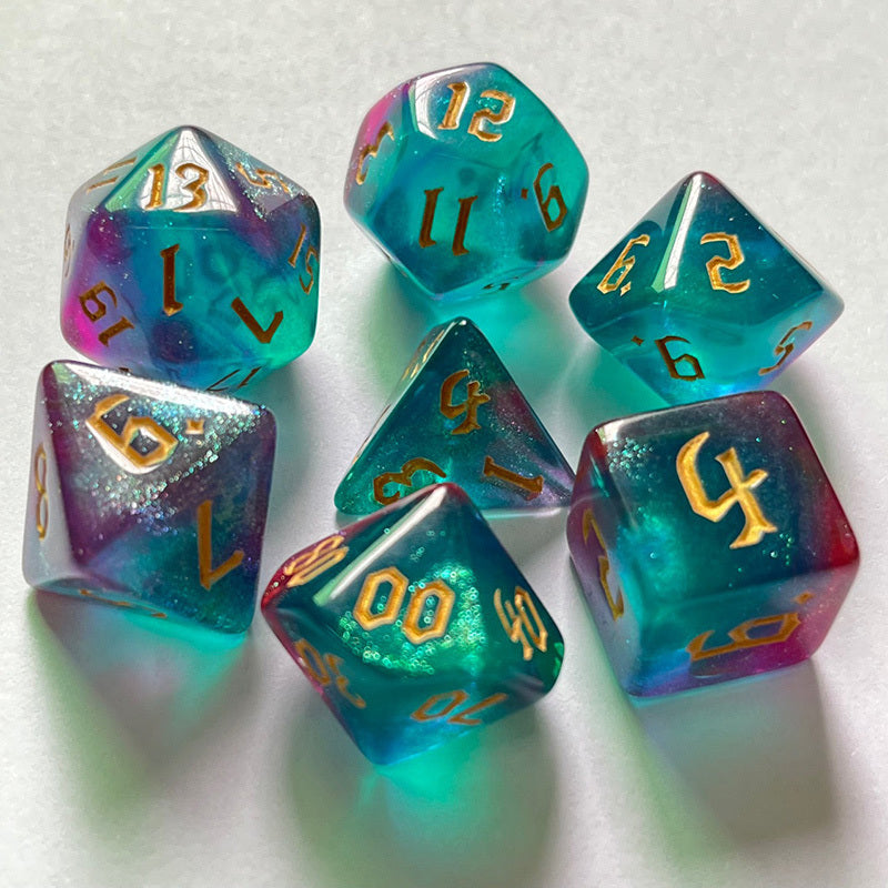 7pcs Bicolor Chameleon Dice Set for Board Games