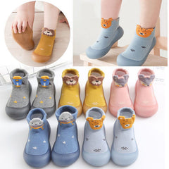 Baby Girls Cartoon Animal Print High Top Slip On Sock Shoes