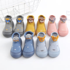 Baby Girls Cartoon Animal Print High Top Slip On Sock Shoes